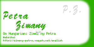 petra zimany business card